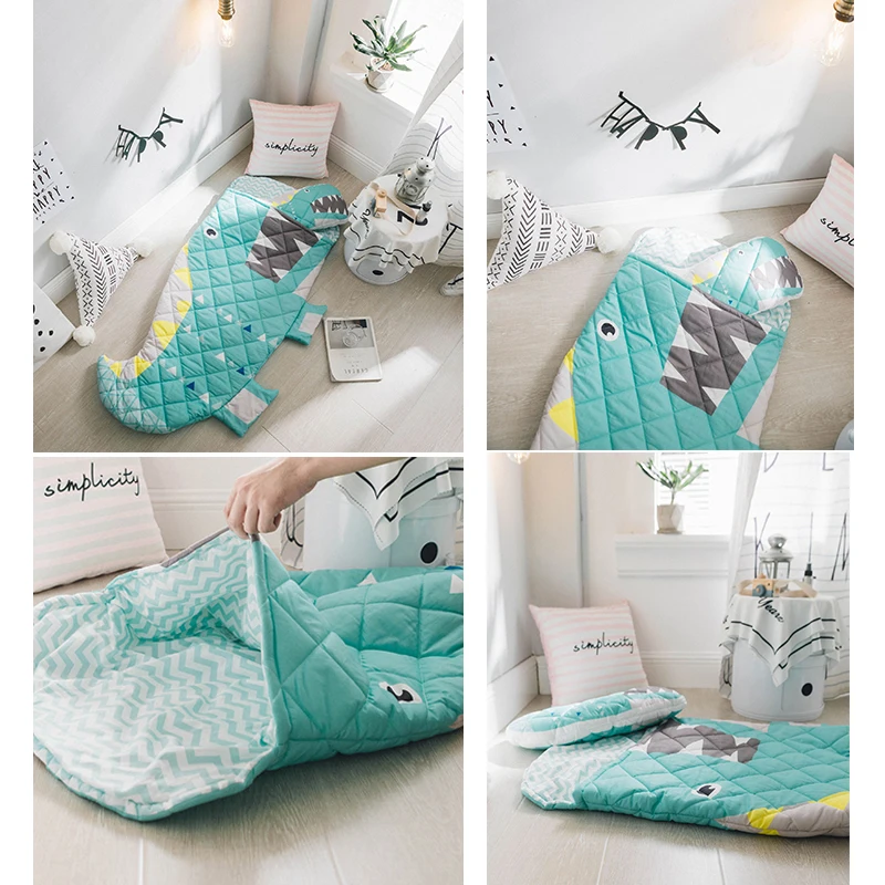 Спальный мешок для детей Акула астронавт Русалка конверт новорожденных Зимняя