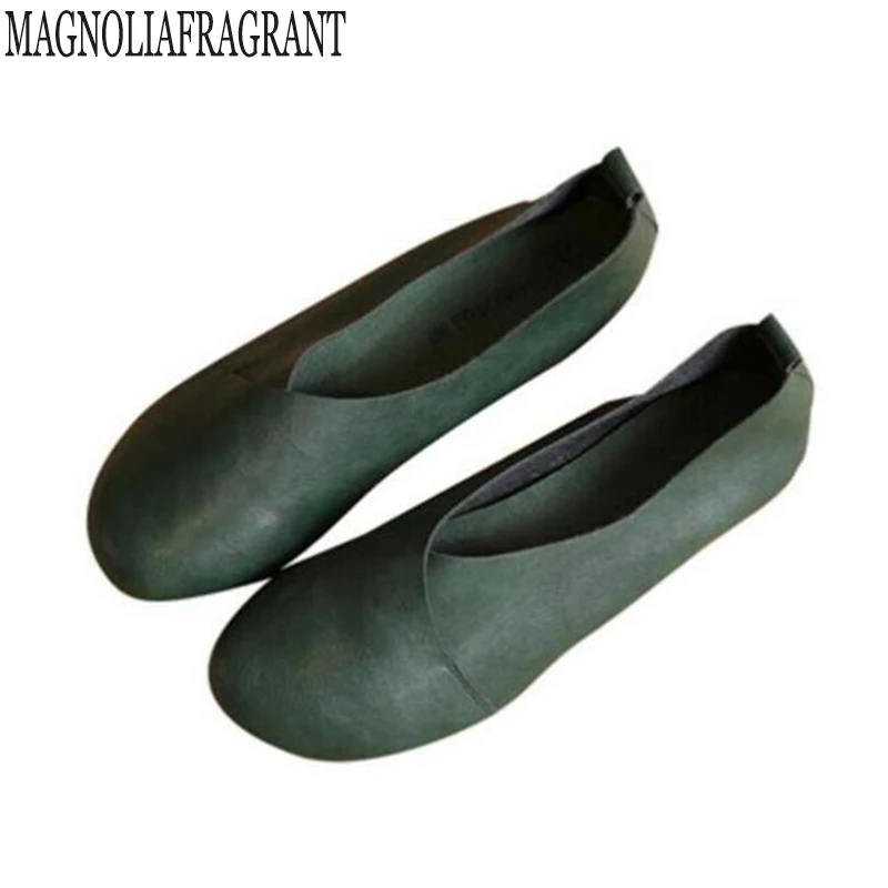 2017 туфли на плоской подошве из натуральной кожи Женские кожаные мокасины сшитые