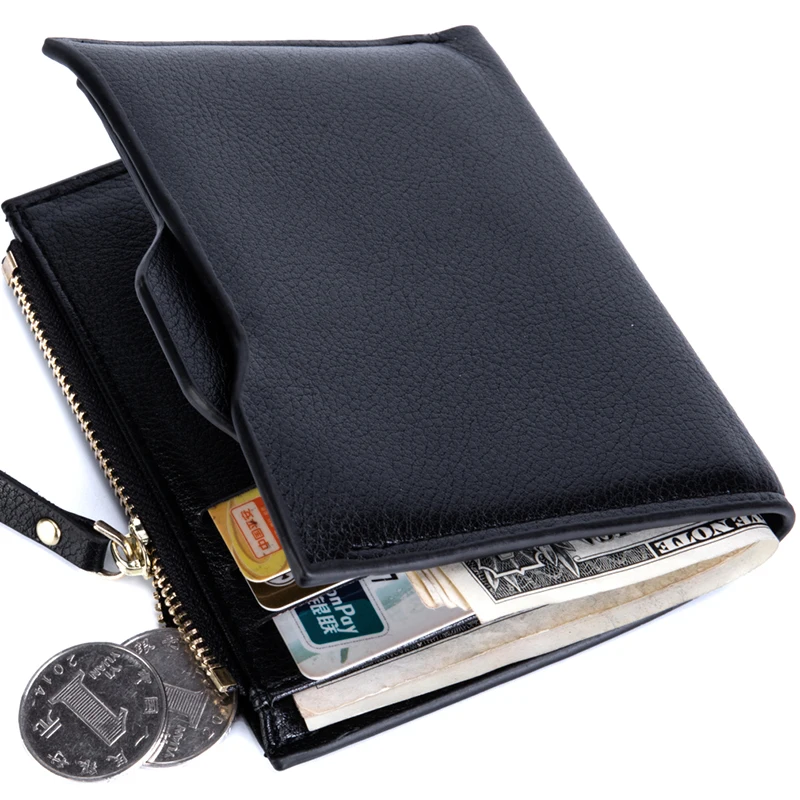 Фото Мужской кошелек RFID Theft Protect Coin сумка на молнии мужские кожаные кошельки известный Мужской кошелек RFID Theft Protect Coin сумка на молнии мужские кожаные кошельки известный