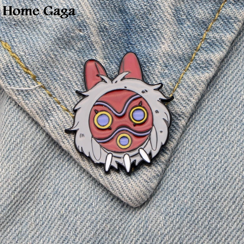 Homegaga Princess Mononoke diy Zinc tie cartoon Pins backpack clothes brooches for men women hat decoration badges medals D1451