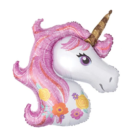 Party Decoration 113cm Giant Unicorn Balloon Supplies Birthday Decorations Rainbow Purple Pink Balloons Kids Foil Wedding | Дом и сад