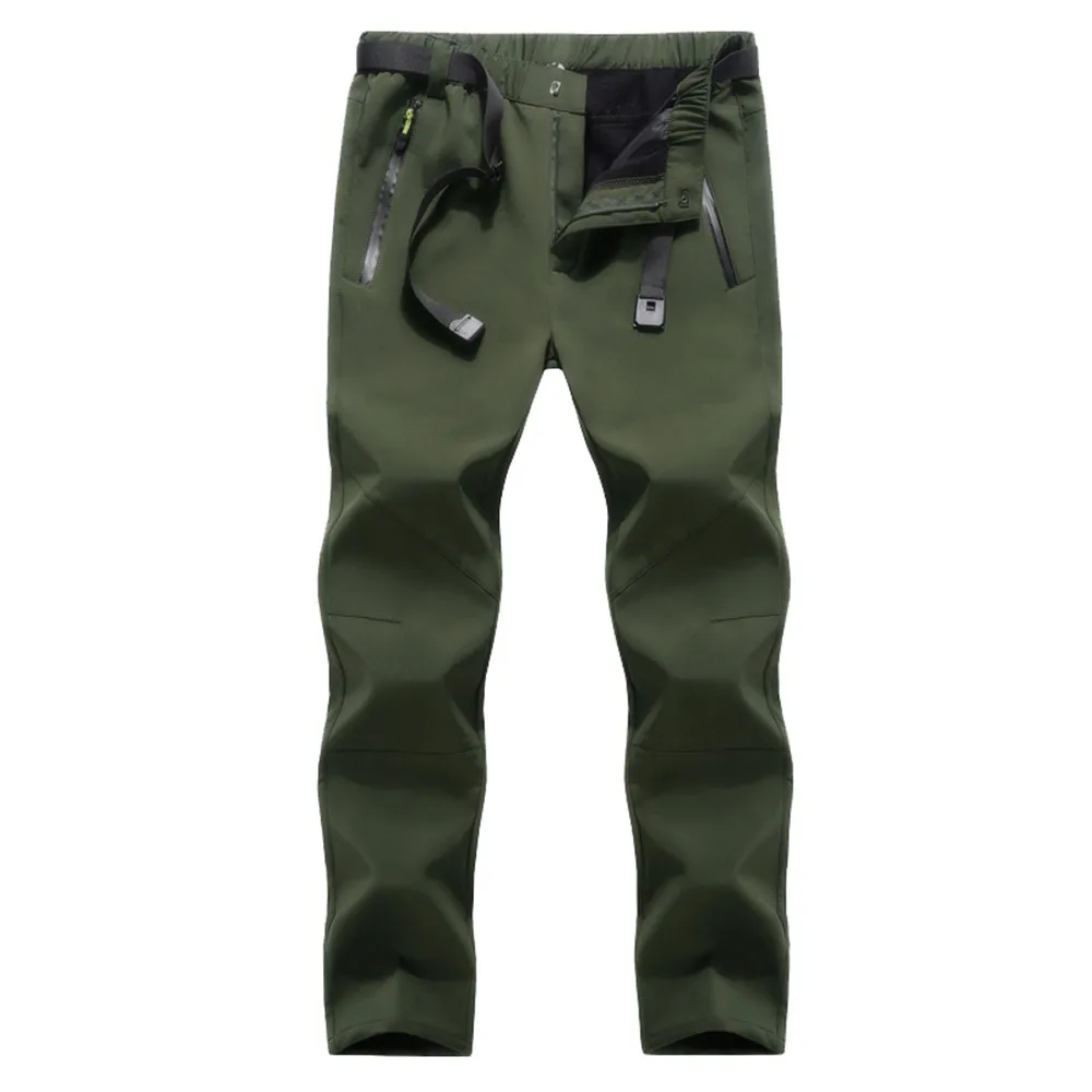 Army green Новые мужские акулы кожи военные повседневные водонепроницаемые мягкие оболочки уличные брюки# NE1119 - Цвет: Army green