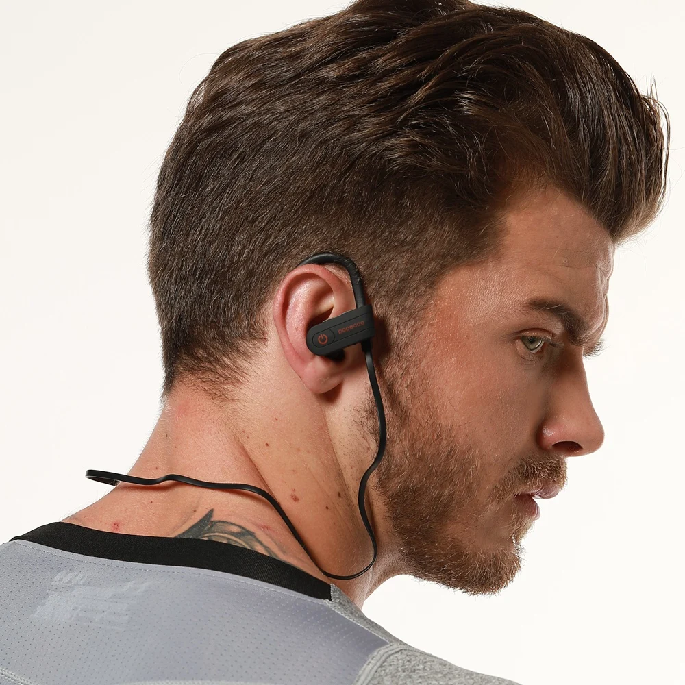 Поупку Спортивные Беспроводные Bluetooth Наушники IPX5 Защита от Пота с Крючком на Ухе 110mAh Стерео Звук и Микрофоном HD.