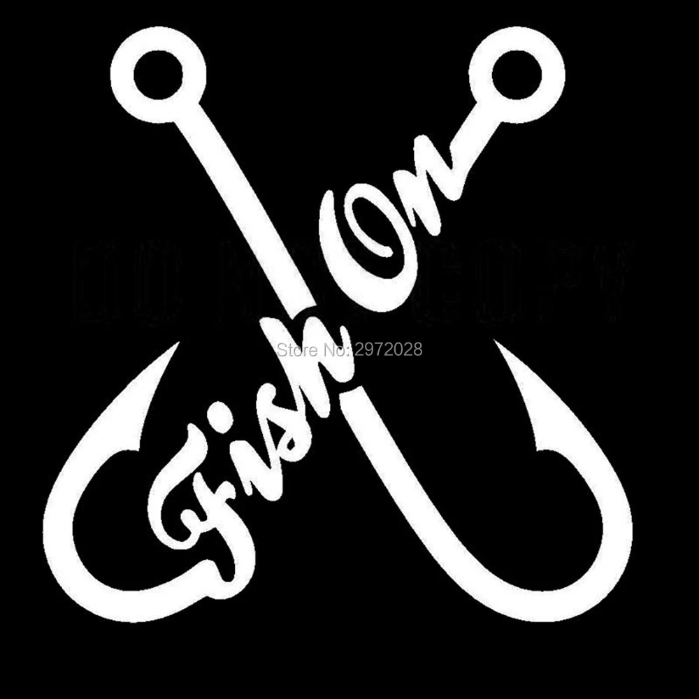 Новейший дизайн крючки станок и рыбы на светоотражающий материал Авто Наклейка с