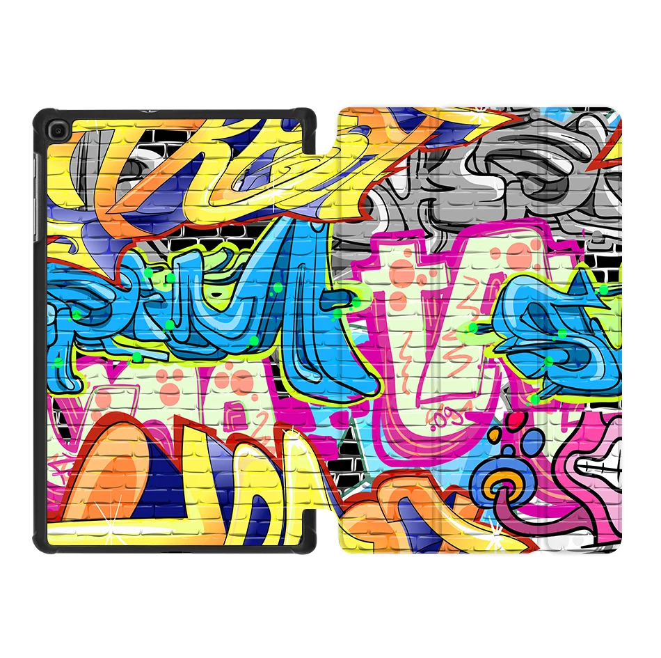SS04 MTT Graffiti Case For Samsung Galaxy Tab A 10.1 inch SM-T510 T515 Slim PU Leather Flip Fold Stand Tablet Cover coque - Color: SS04