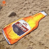 1pcs 400g new style microfiber 18072 cm creative beer bottle beach towel bikini cover up picnic blanket wall tapestry yj37