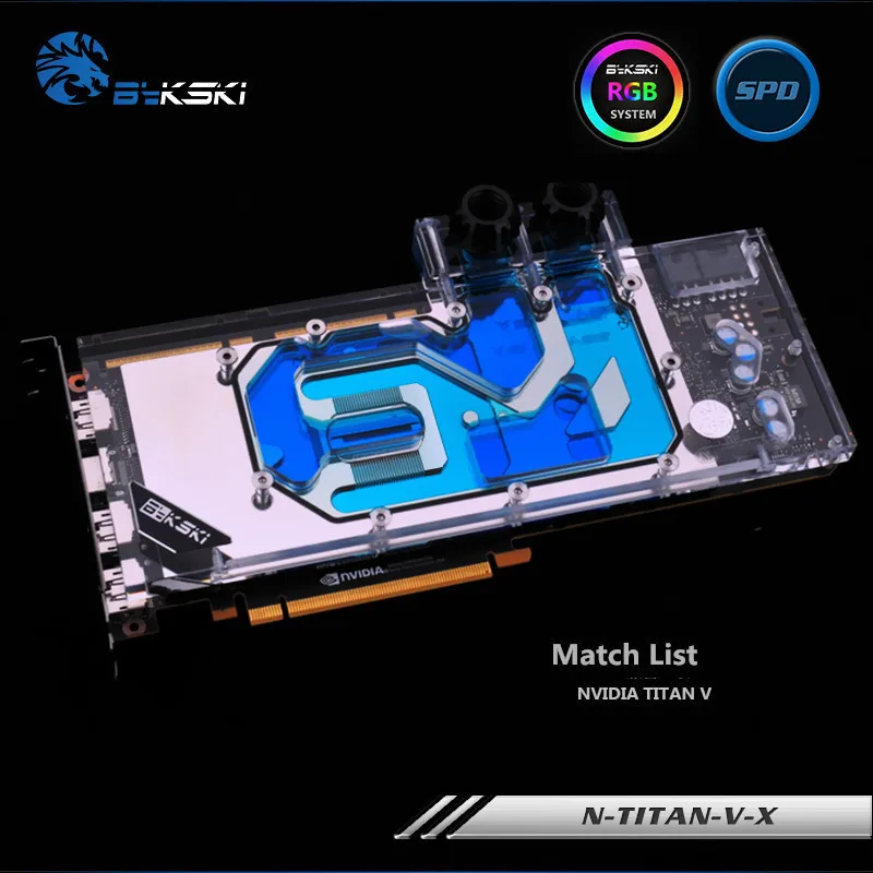 Bykski полная бухта GPU водный блок для VGA NVIDIA TITAN V публичная версия видеокарта N