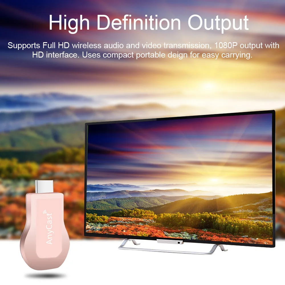 AnyCast Беспроводной Wi-Fi дисплей донгл приемник ТВ-палка Miracast Airplay зеркальное отображение для смартфона планшета ПК в HD ТВ-проектор