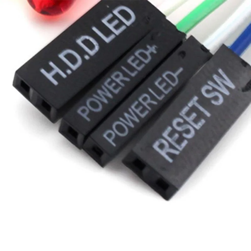 2 шт. ATX компьютерный ПК настольный корпус питания на Сброс переключатель кабель с