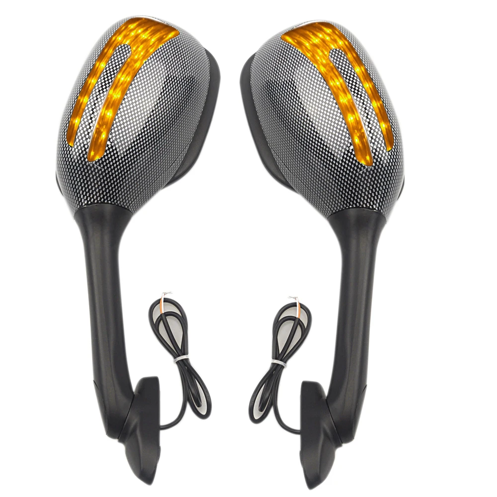 Мотоцикл боковые зеркала с поворотниками свет Спорт велосипед заднего вида для