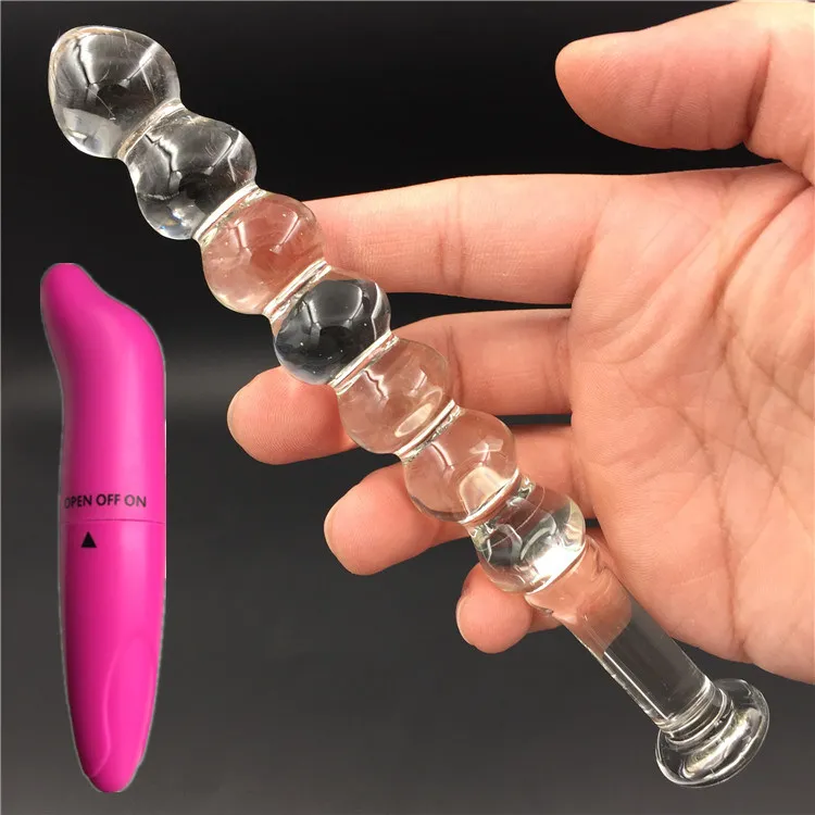 2 шт./лот вибратор и длинный Кристальный стеклянный анальный симулятор пениса