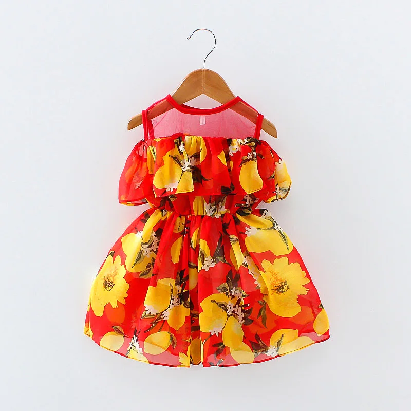 Summer Baby Girls Dress Chiffon Dresses For Lemon Floral Party Wedding Kids Clothes Infant Princess Children Clothing | Детская одежда