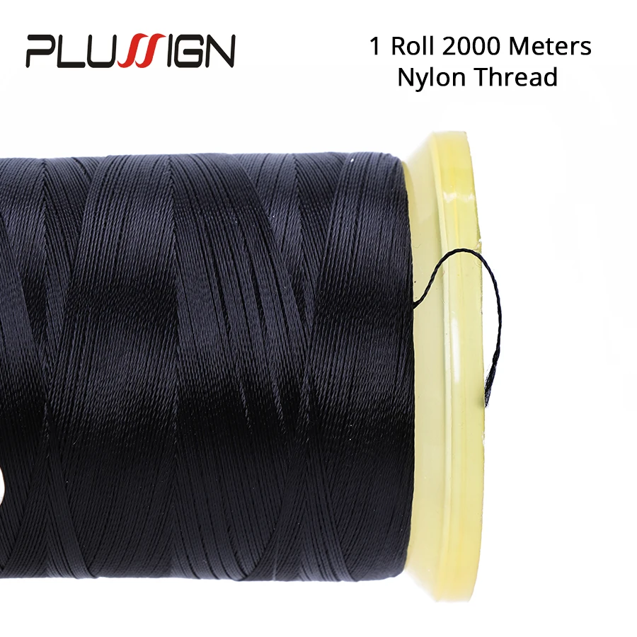 Plussign 1 Roll Black Hair Weaving Thread High Intensity Polyamide 12Pcs Needles /C Type Needles/Curved Needle | Шиньоны и парики