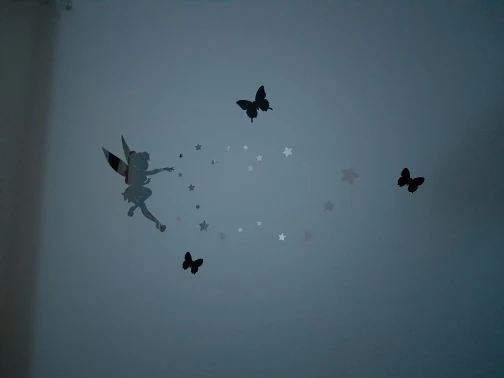 Зеркальная Настенная Наклейка Funlife с надписью Фея Принцесса со звездами 70x46 см 27