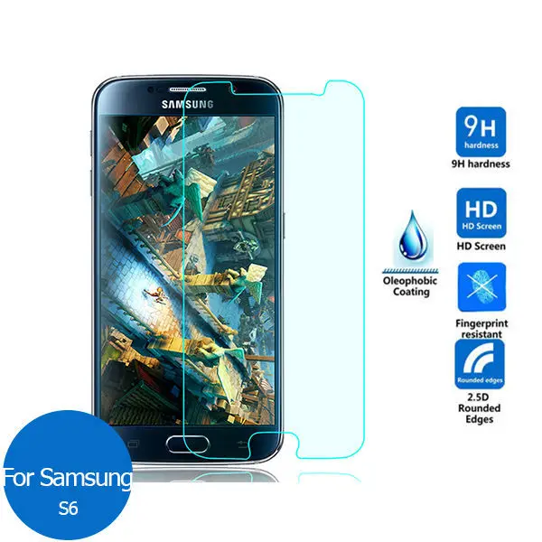 Закаленное стекло для защиты экрана Samsung GALAXY S6 2 шт. защитная пленка 5 9h S 6 SM G920 G920F