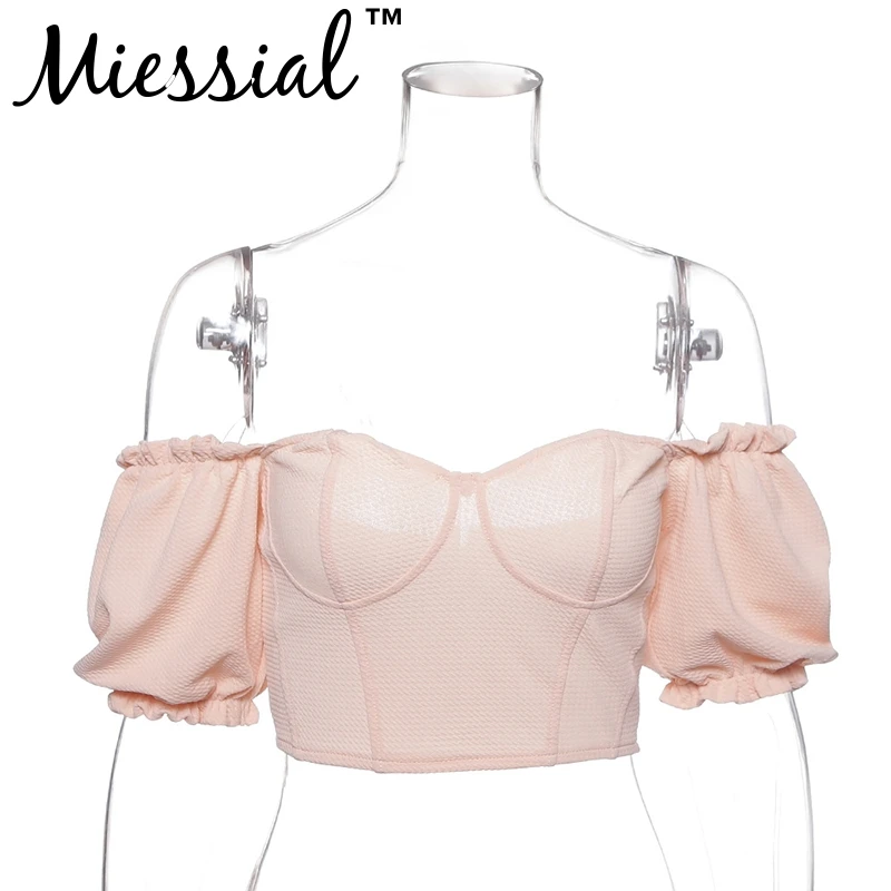 Miessial, розовая Элегантная блузка Футболка с открытыми плечами Женская модная винтажная блузка с открытой спиной Женская осенне-зимняя сексуальная клубная блуза