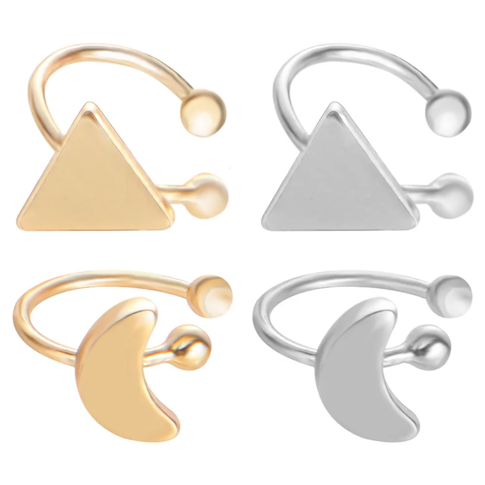 Ear Hole Pearl Earrings Nails Female Korean Bone Clamps Loving Pentagon Star Moon | Украшения и аксессуары