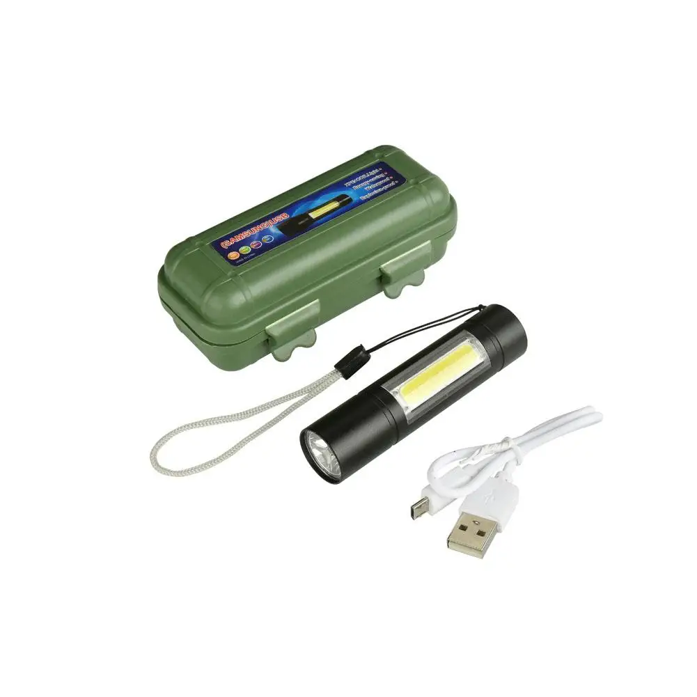 Портативный светодиодный фонарик XPE + COB USB зарядка осмотр мощсветильник онарь со