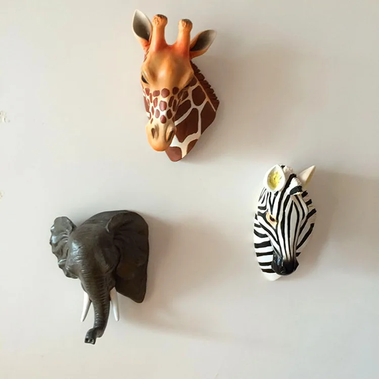 Европейский настенный слон зебра жираф голова смолы Оформлены Украшения