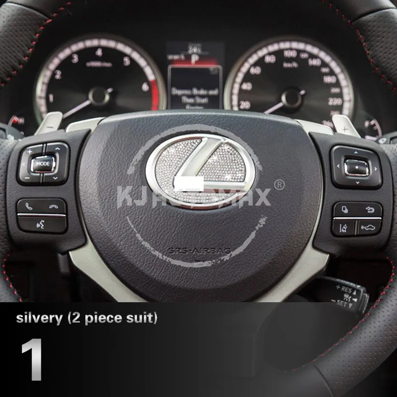 1.Silver KJAUTOMAX Кристальное украшение для LEXUS GS300 200T300H 450H кнопка запуска двигателя логотип инструмент Outle наклейка кольцо-часы - Название цвета: 1.Silver