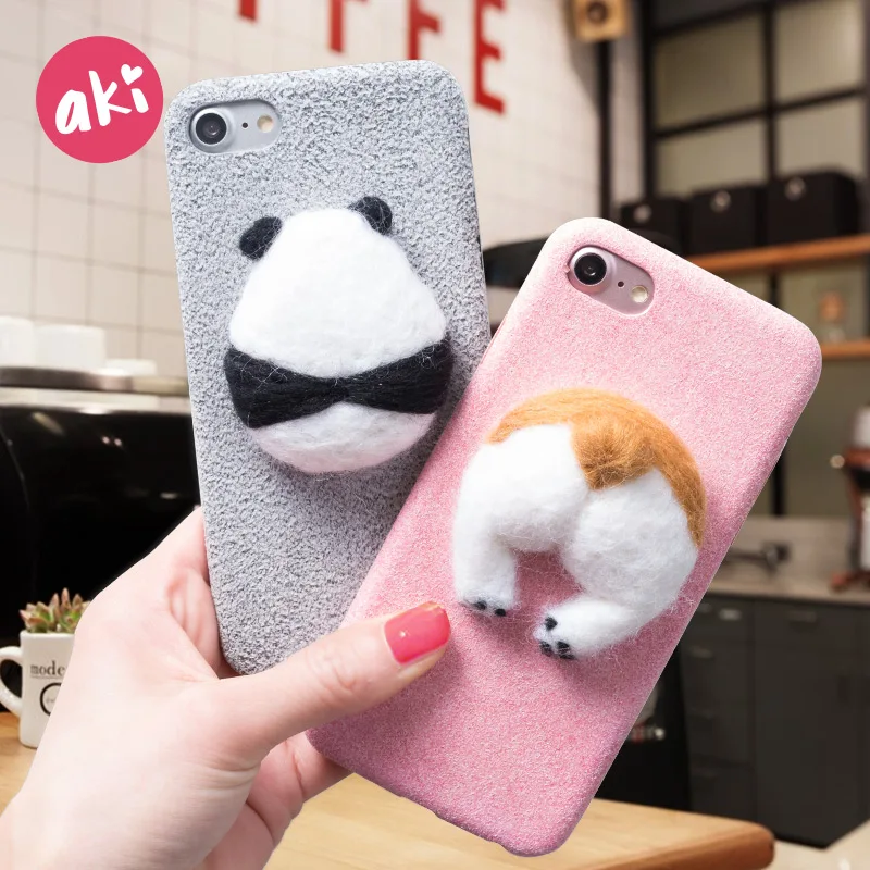 Чехол для телефона AKI Wool Corgi Panda чехол iPhone 8 7 Plus с милой собачкой и щенком 6 6S X |