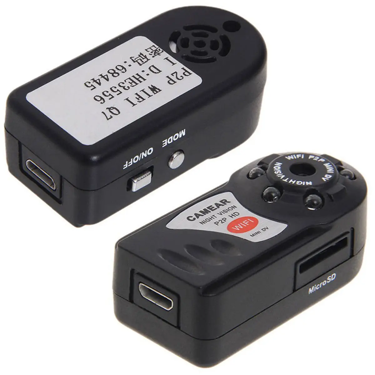 

8GB Card+Mini WIFI P2P Wireless Micro Camera Q7 DV Car DVR Video Recorder Camcorder