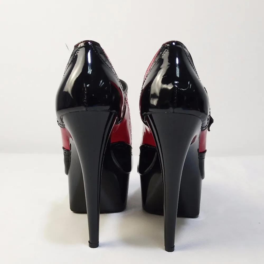 Пикантная разноцветная женская обувь тонкие туфли на ультравысоком каблуке 15 см