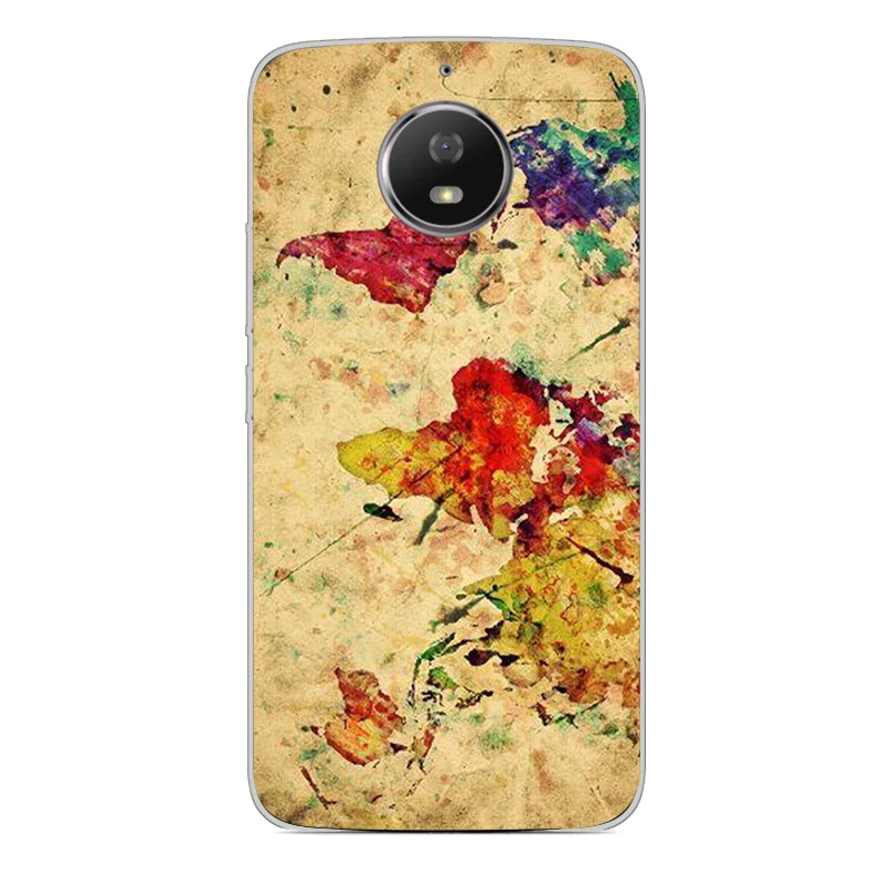 ciciber Phone Case for Motorola Moto G6 G5 G4 G5S M Soft TPU E5 E4 Z2 Z3 C Play Plus Go X4 One Power Back World Map |