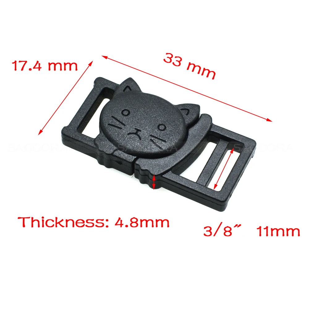 5 шт. 3/8 &quot(11 мм) Кошачья голова пластиковые безопасные съемные пряжки для