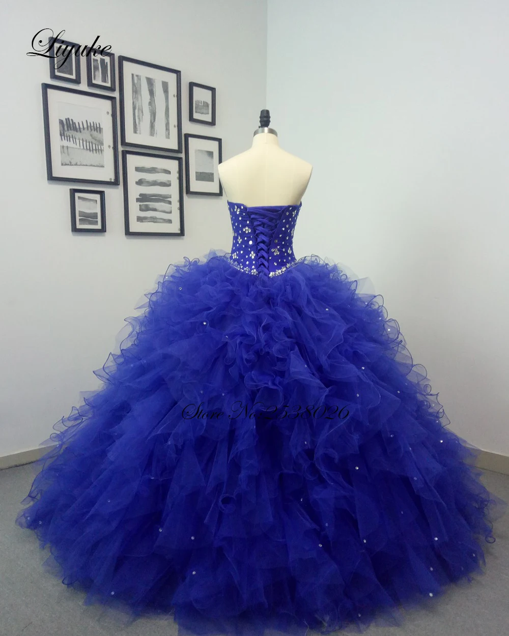 Waulizane яркие цвета бальное платье Quinceanera с задрапированная органза оборками Милая