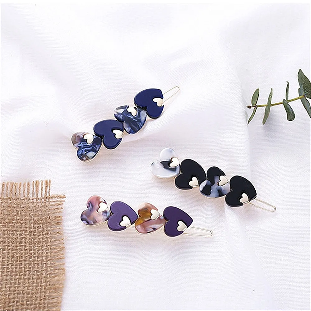 2019 милые модные женские заколки для волос из уксусной кислоты в форме сердца