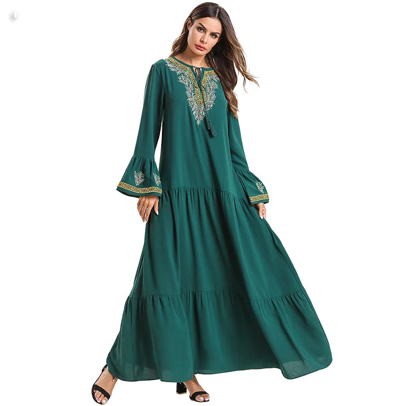Женское платье с цветочным принтом abaya осеннее Кафтан большого