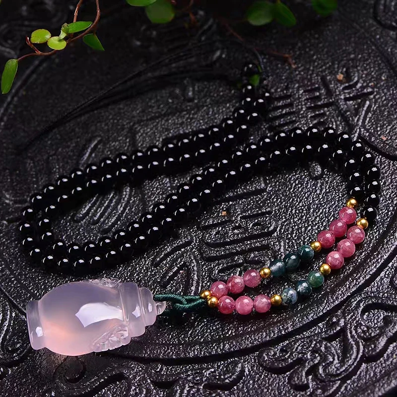 Оптовая продажа подвеска из розового натурального кристалла ручная резная в