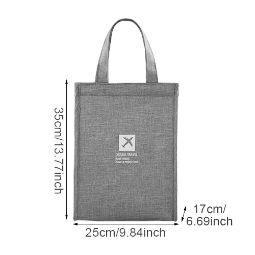 Gray L Lunch Bag Модная Портативная Термосумка для ланча, сумка для еды, свежий Bento, офисный напиток для пикника, холодноизоляционный органайзер, сумка, аксессуары, поставка - Цвет: Gray L Lunch Bag