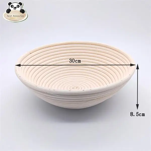30x8.5cm Лучшие баннетон круглый баннетон изоляции корзины набор Brotform ручной работы небеленый натуральный тростниковый хлеб выпечки комплект с тканевым вкладышем - Цвет: 30x8.5cm