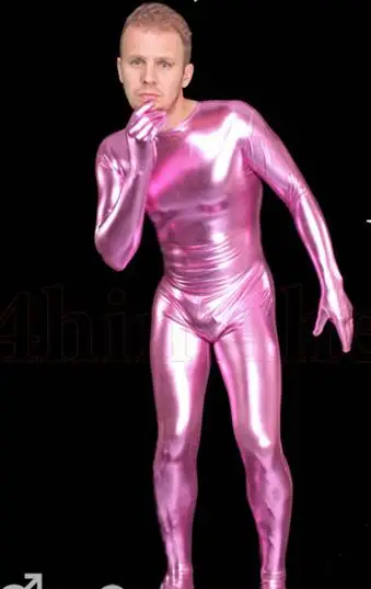 Специальная цена! Брендовые Блестящие Розовые Костюмы Zentai в стиле унисекс с