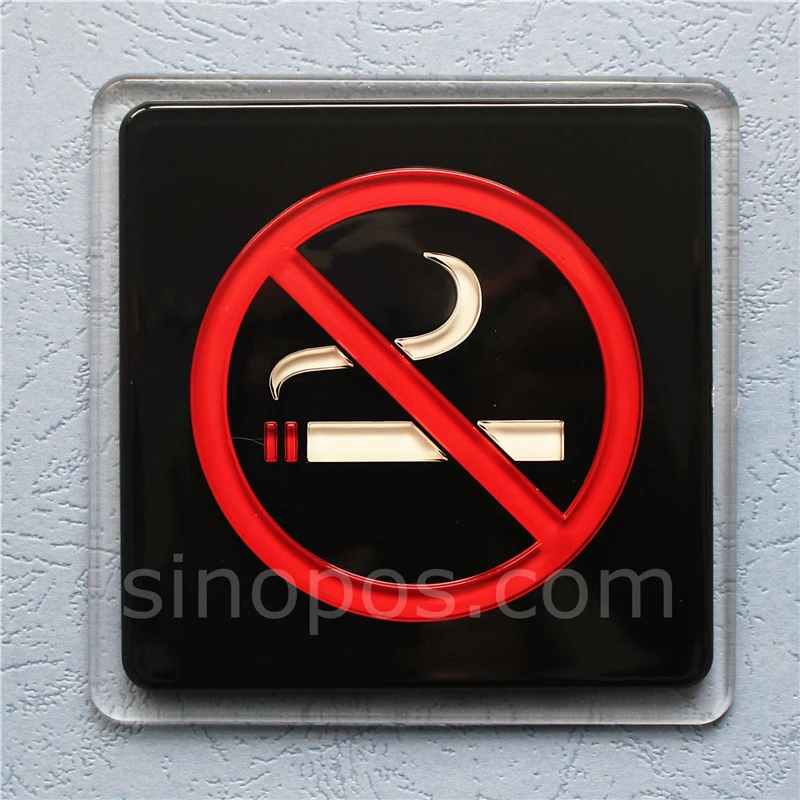 Клейкий 3D знак не курить акриловый пластик разрешенные двери вывески на стену и
