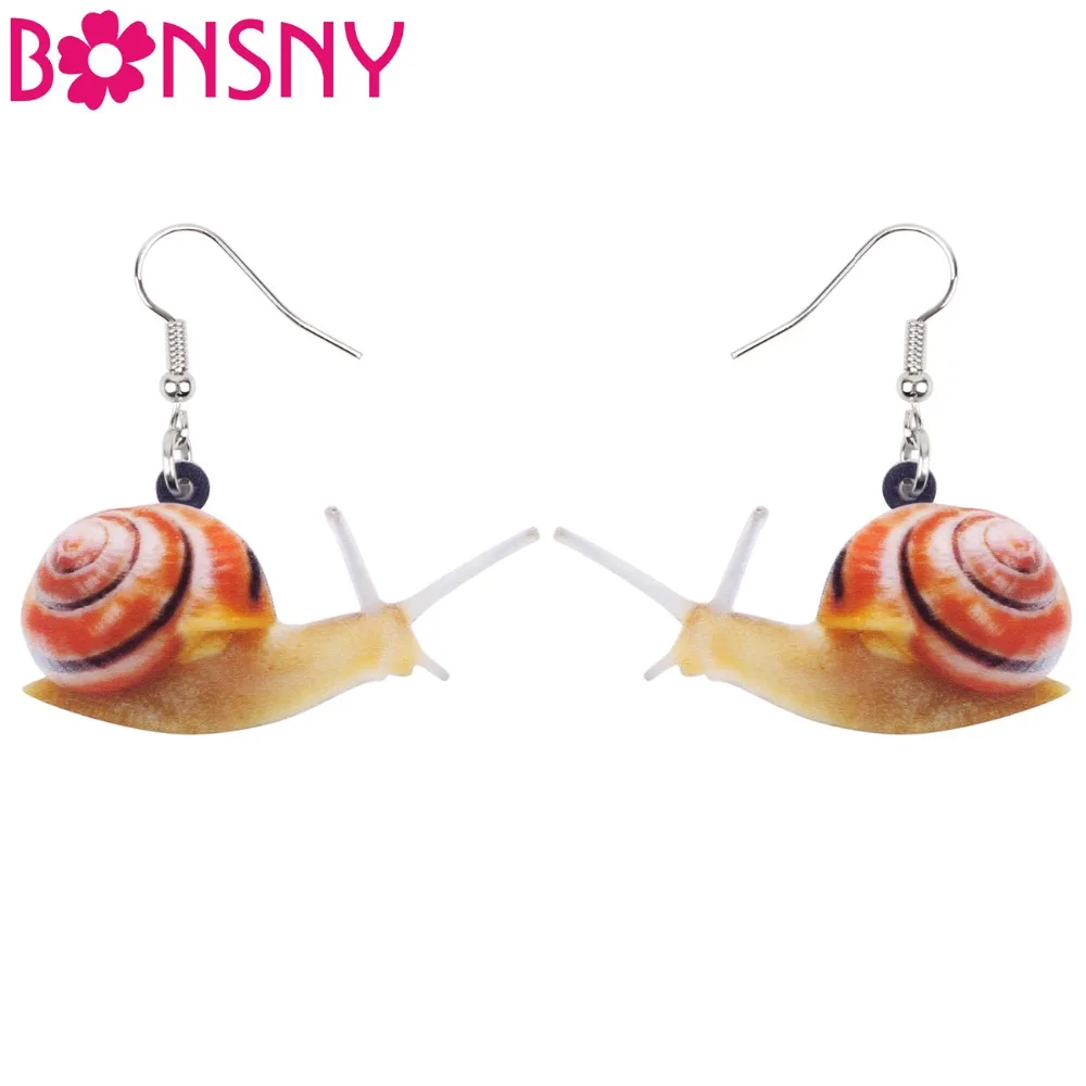 

Bonsny Acrylic Cartoon Snail Earrings Big Long Dangle Drop Cute Animal Jewelry For Girls Women Ladies Teens kids Gift Statement