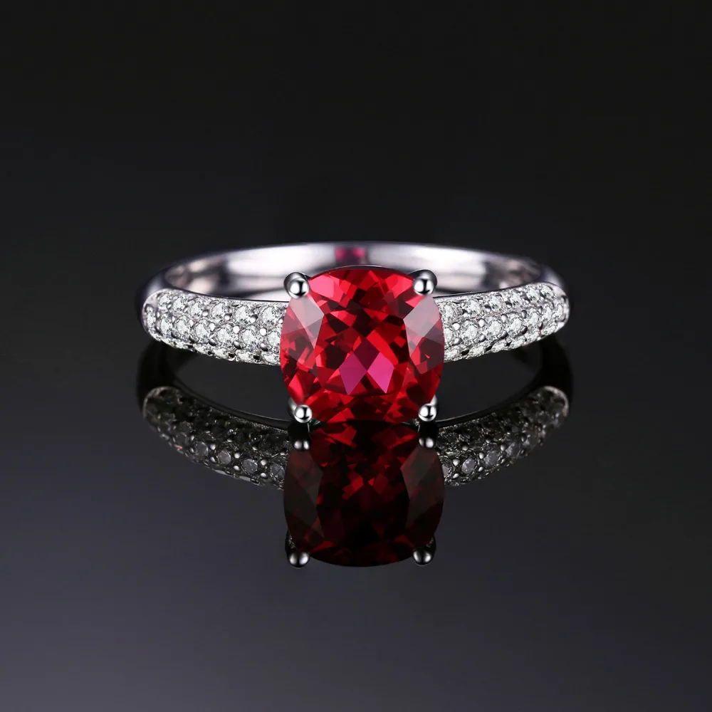 Jewelrypalace Подушки 2.6ct красный создания Рубины Solitaire Обручение кольцо для Для женщин