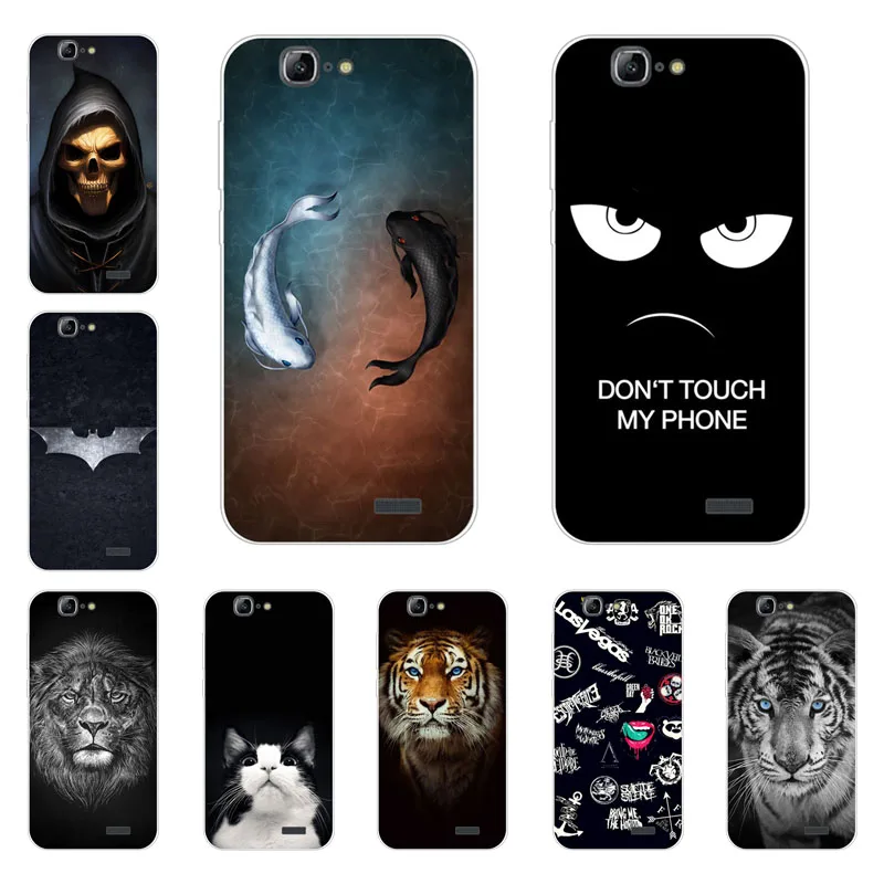 Huawei Ascend G7 case Silicon Gossip fish Painting Soft TPU Back Cover for protect Phone shell |
