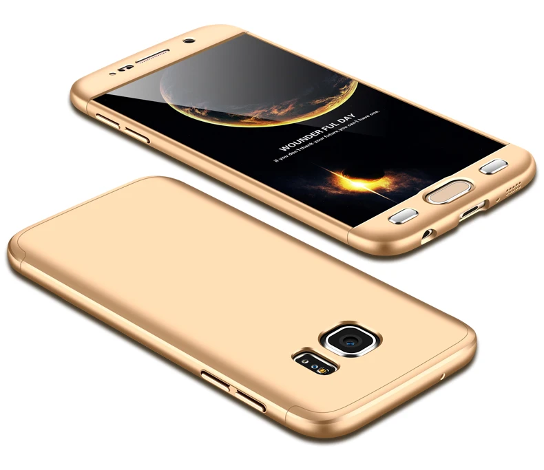 Для samsung S7 чехол S7 EDGE многоцветный чехол 360 полная защита корпуса Жесткий PC Черный capas для galaxy s7 S 7 задняя крышка - Цвет: 2