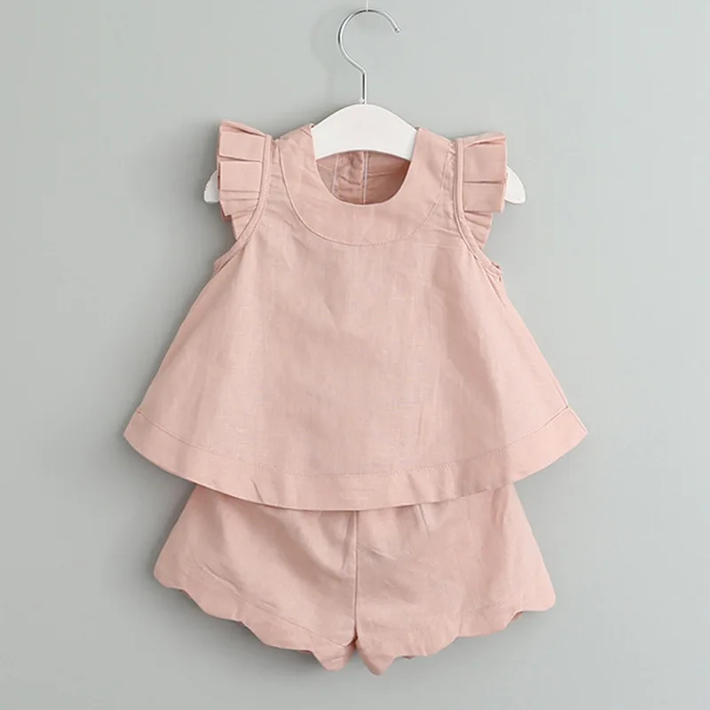 2018 новый дизайн комплект летней одежды для маленьких девочек футболка + шорты