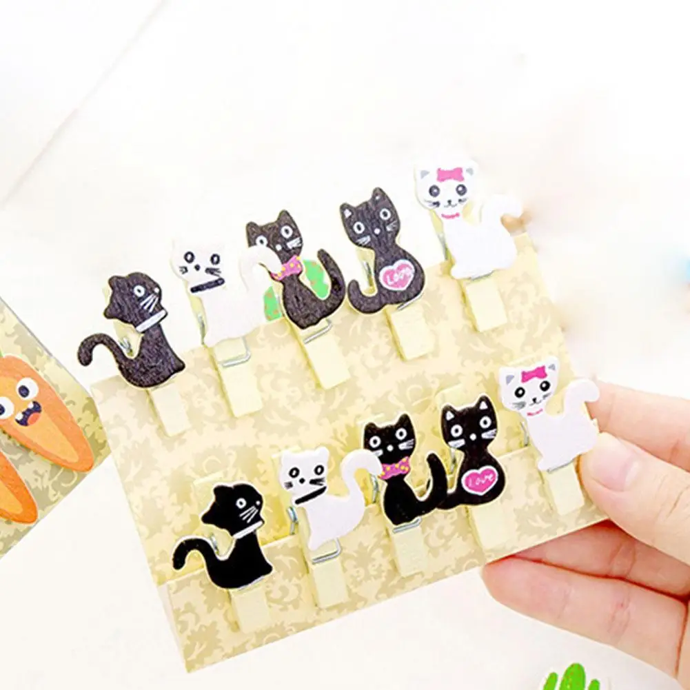 10 шт./лот милый мультфильм цвет маленький деревянный зажим Висячие DIY Фото