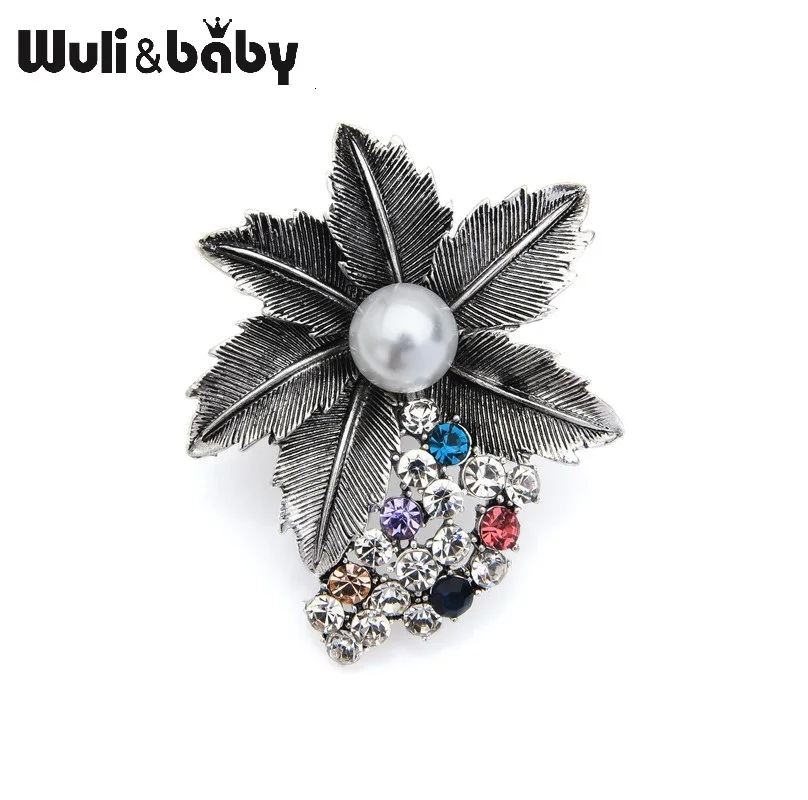 Классические броши Wuli& baby в виде цветов из кристаллов в стиле ретро, Женская Брошь с застежкой для вечеринки, аксессуары для шляп