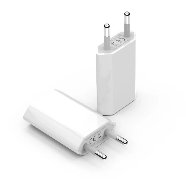 Белый цвет штепсельная вилка европейского стандарта USB AC зарядное устройство для