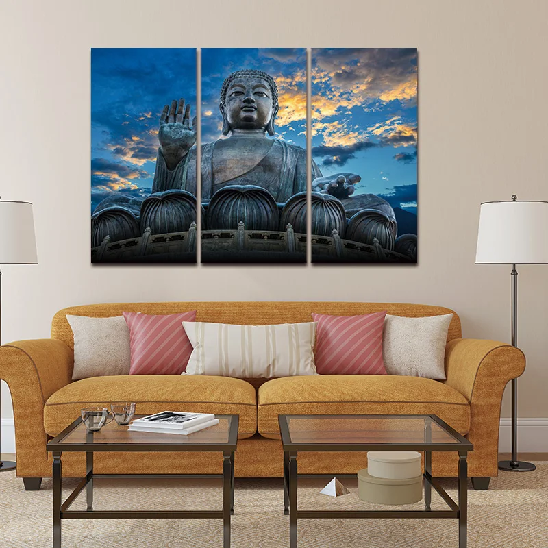 Картина на холсте настенная живопись современный портрет головы Будды картина