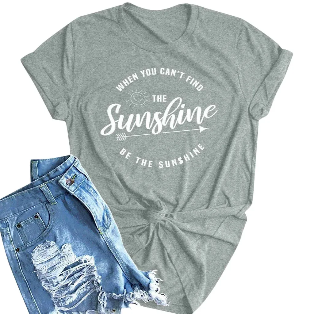 Женская Повседневная футболка с короткими рукавами хлопковая черная круглым