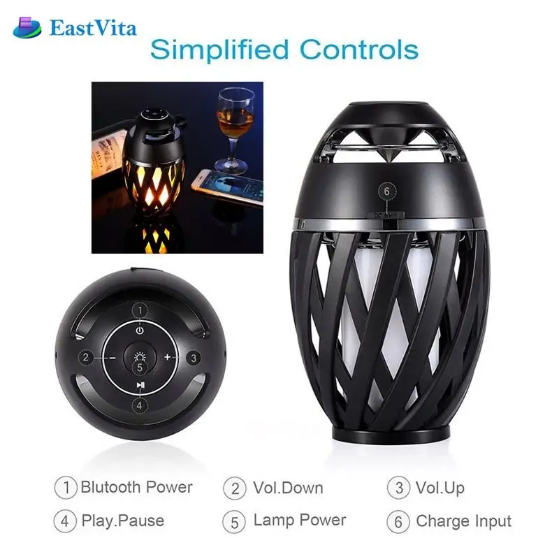Цветной СВЕТОДИОДНЫЙ Bluetooth динамик в форме пламени атмосферный мягкий свет для