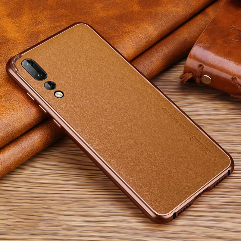 Binbo для Huawei P20 Pro чехол роскошная натуральная кожа + алюминиевая металлическая