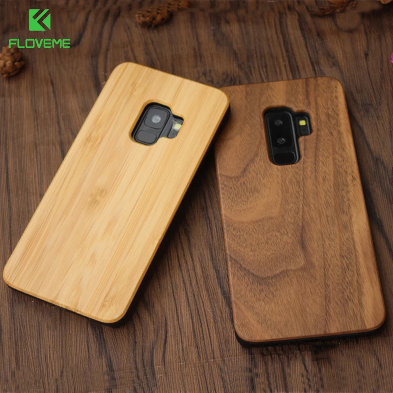 

FLOVEME Case For Samsung Galaxy S8 S9 Plus Real Wooden Case For Samsung S9 S7 S6 Edge Cases Cover Wood Bamboo Phone Accessories